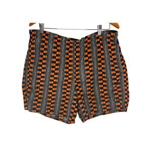 SPEEDO Orange Black Swim Trunks Size No size- Measurements shown